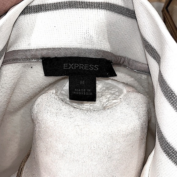 Express White Track Jacket with Silver Trim Detail, Women’s Size Medium. ✨Rare✨ - Picture 6 of 7